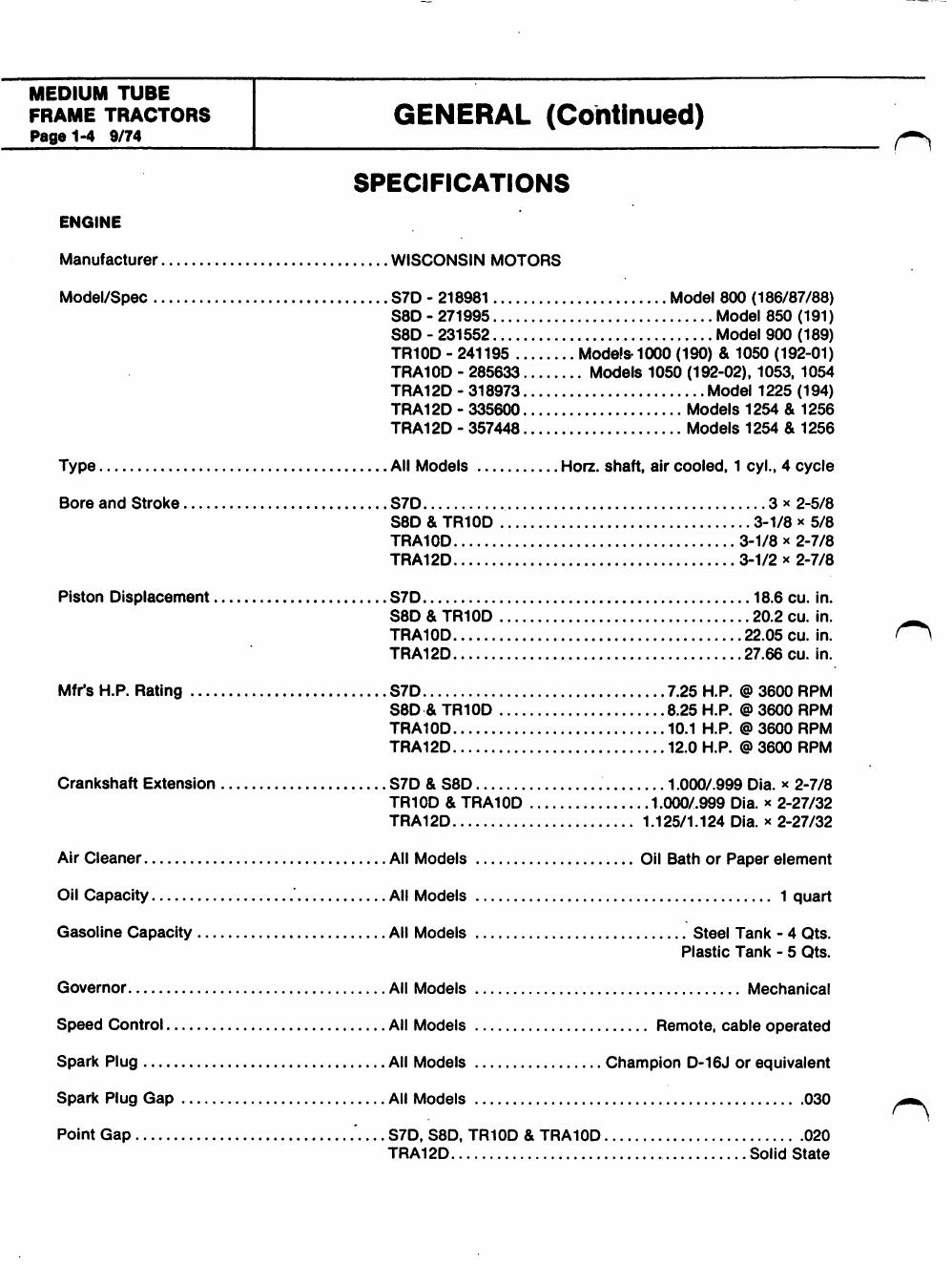 Preview page 8 of Bolens Husky medium tube frame 1962-1978 Tractor Technical Workshop Manual