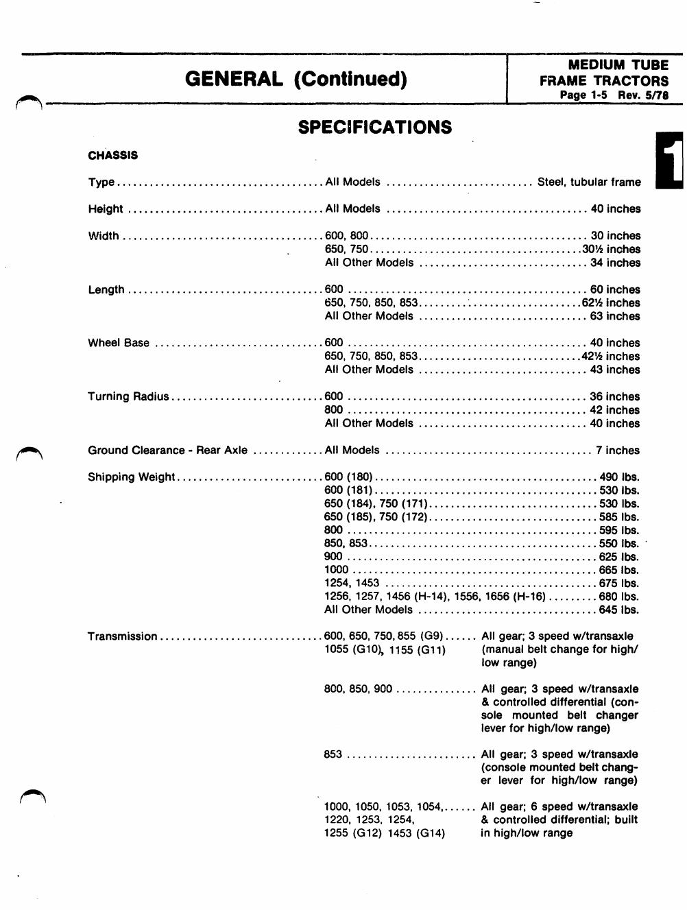 Preview page 9 of Bolens Husky medium tube frame 1962-1978 Tractor Technical Workshop Manual