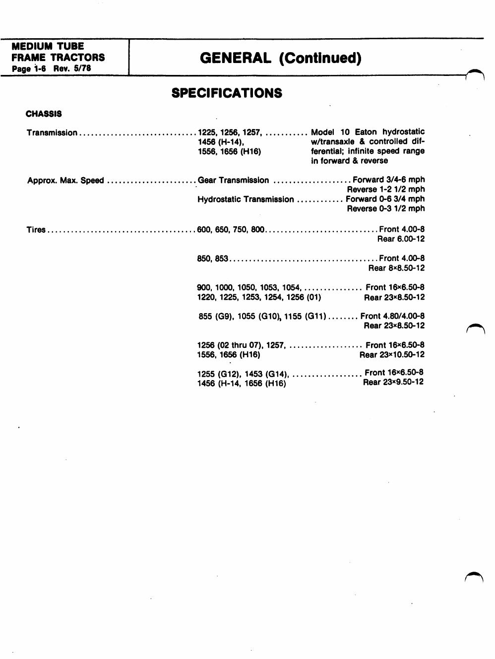 Preview page 10 of Bolens Husky medium tube frame 1962-1978 Tractor Technical Workshop Manual