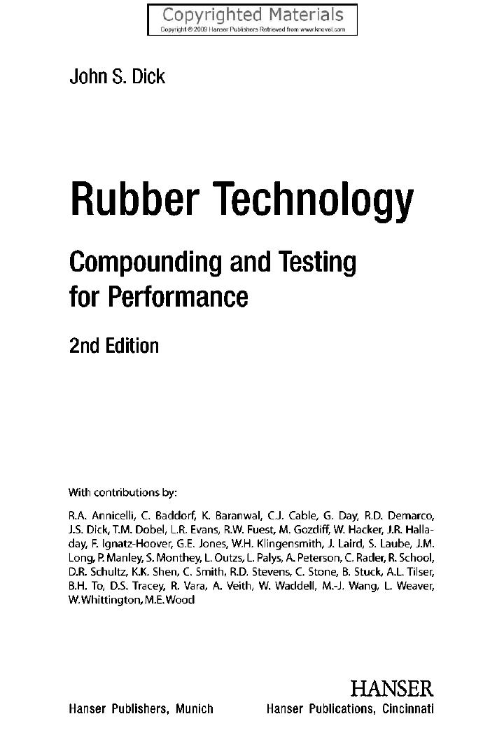 Preview page 2 of eBook PDF Rubber Technology Compounding and Testing for Performance 2nd Edition By John Dick