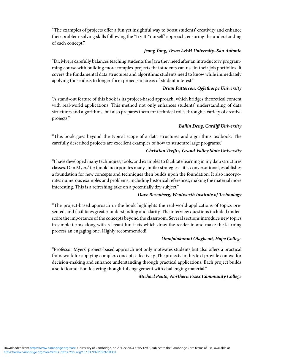 Preview page 9 of eBook PDF Data Structures and Algorithms in Java A Project-Based Approach 1st Edition By Dan Myers