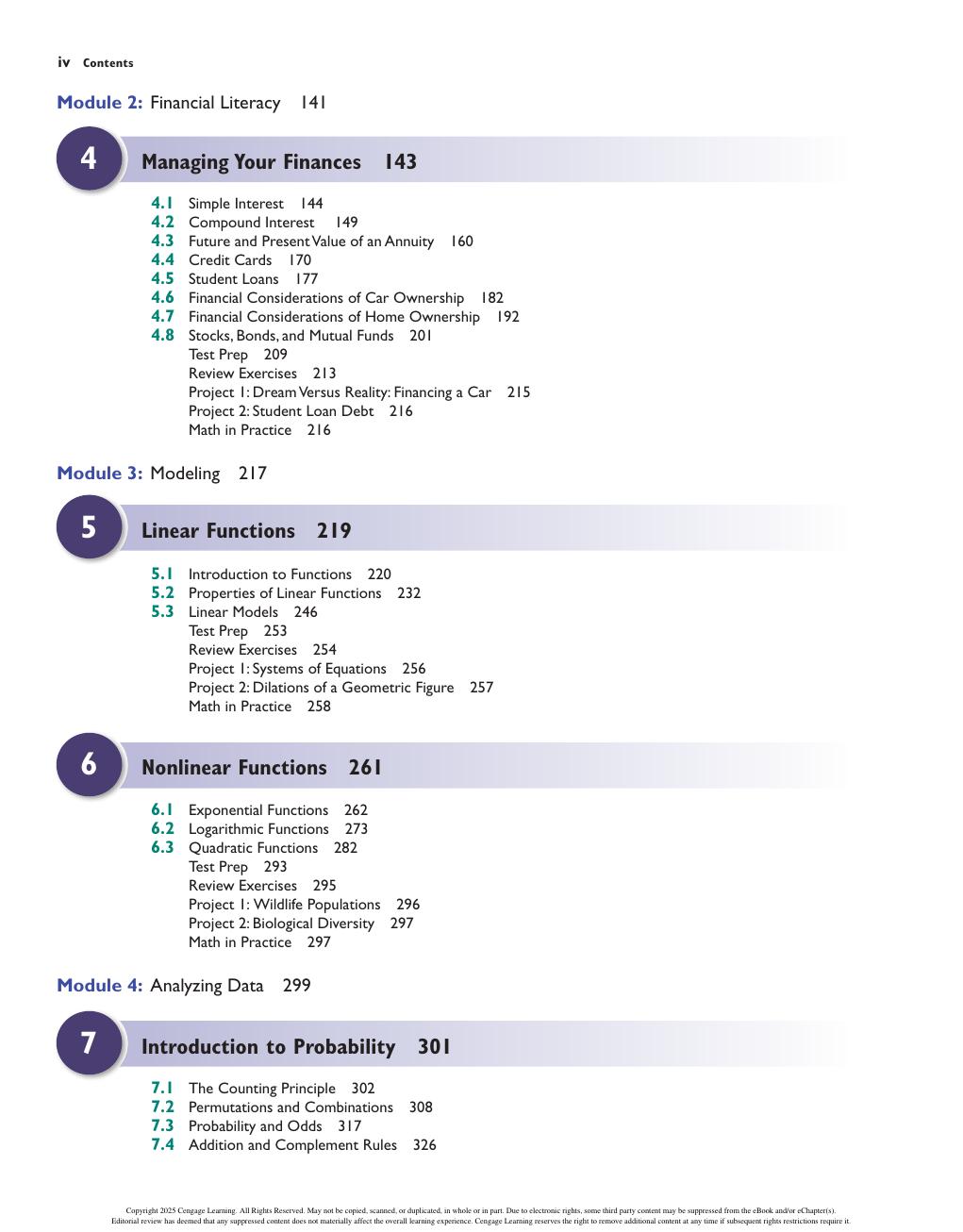 Preview page 6 of Discovering Mathematics A Quantitative Reasoning Approach 2nd Edition By Richard Aufmann