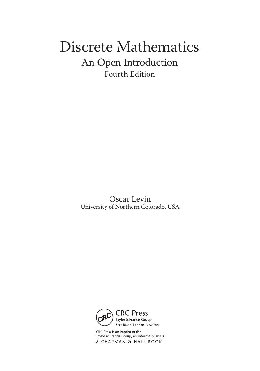 Preview page 2 of Discrete Mathematics An Open Introduction 4th Edition By Oscar Levin