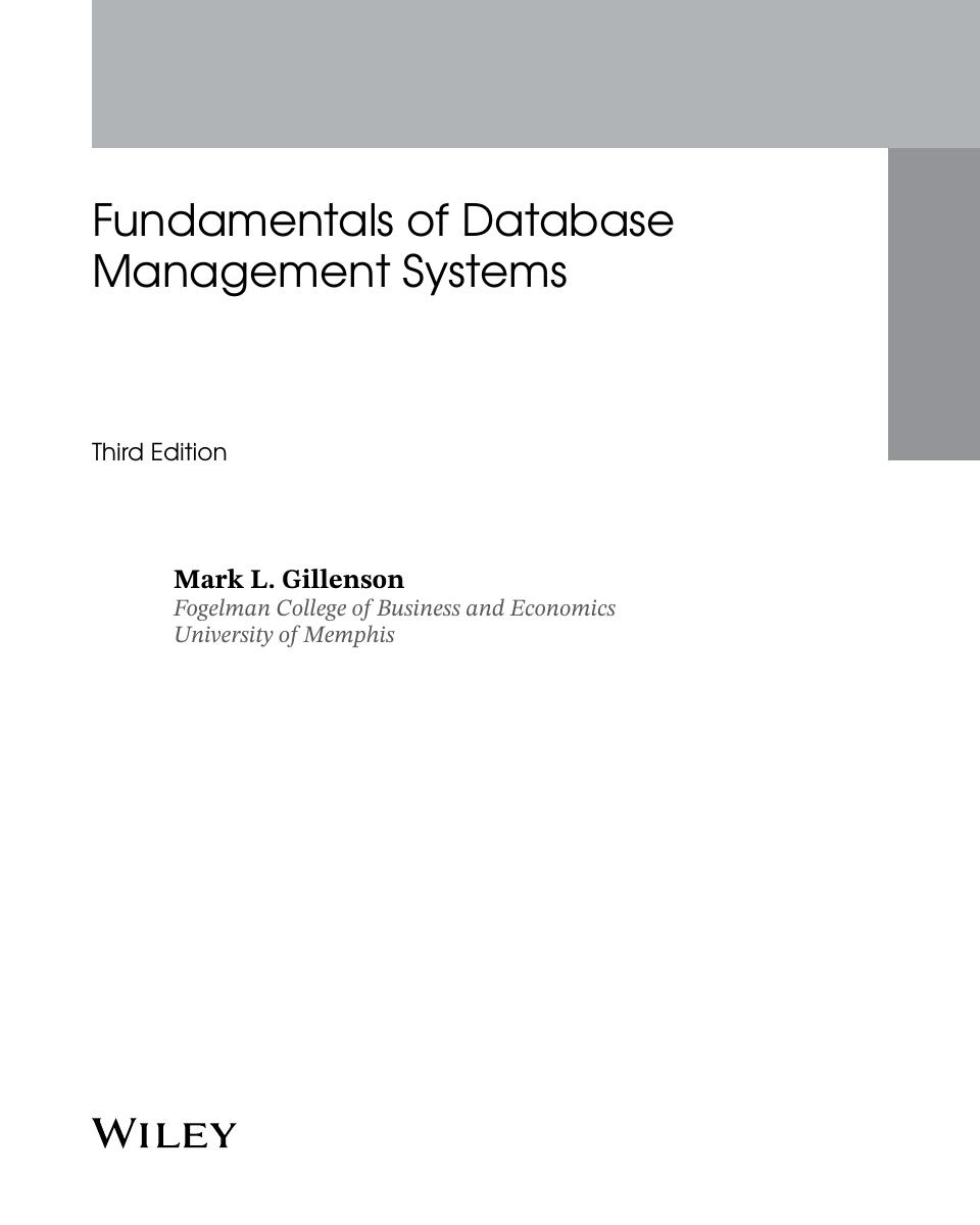 Preview page 3 of Fundamentals of Database Management Systems 3rd Edition By Mark Gillenson
