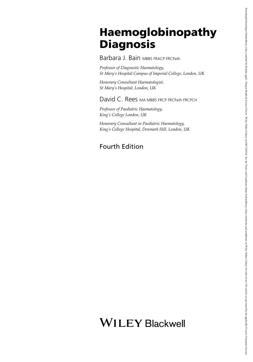 Preview page 3 of eBook PDF Haemoglobinopathy Diagnosis 4th Edition By Barbara Bain, David Rees