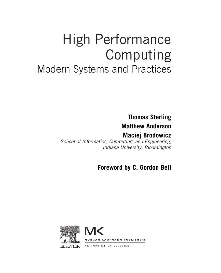 Preview page 2 of eBook PDF High Performance Computing Modern Systems and Practices 1st Edition By Thomas Sterling, Maciej Brodowicz, Matt