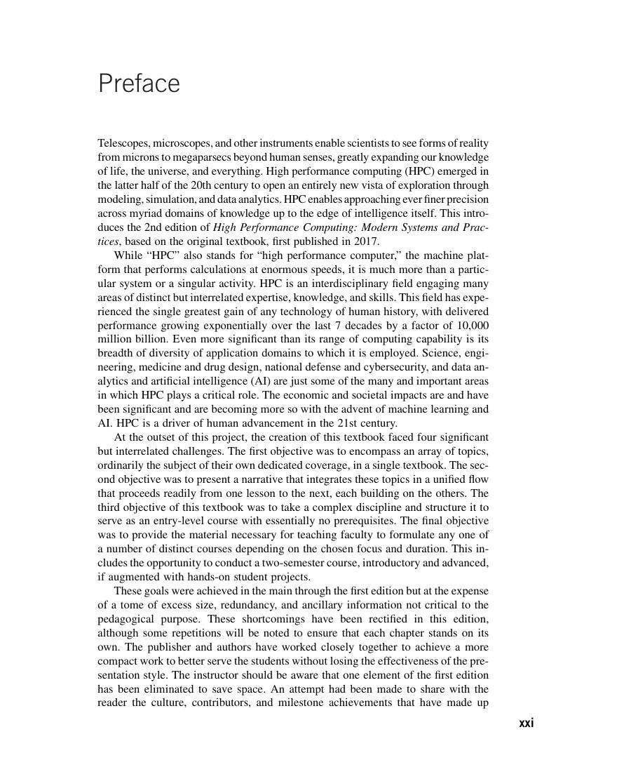 Preview page 8 of eBook PDF High Performance Computing Modern Systems and Practices 1st Edition By Thomas Sterling, Maciej Brodowicz, Matt