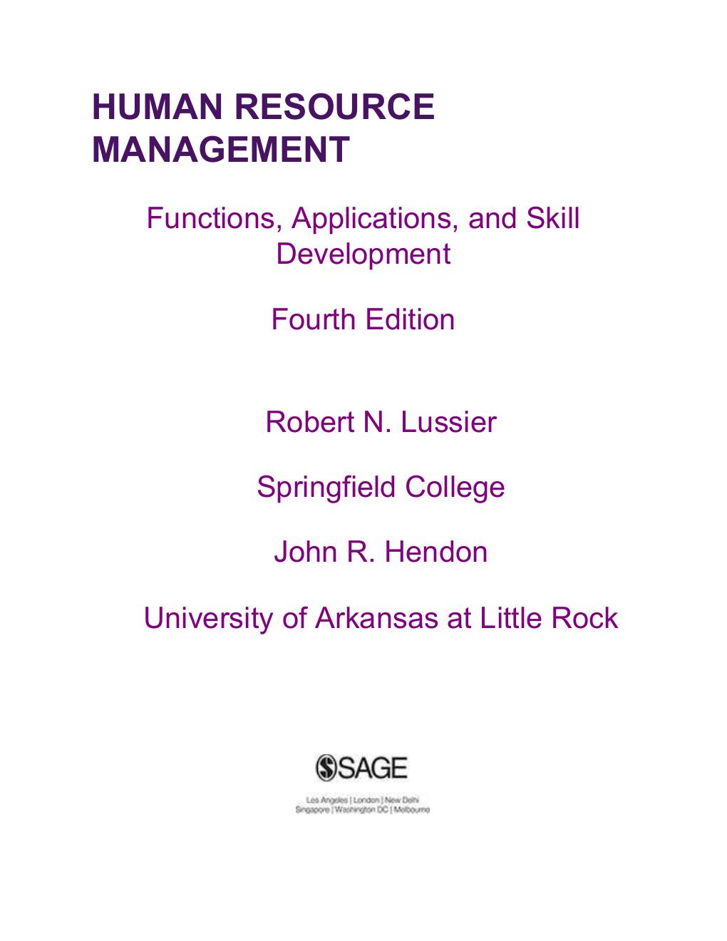 Preview page 3 of Human Resource Management 4th Edition By Robert Lussier John Hendon