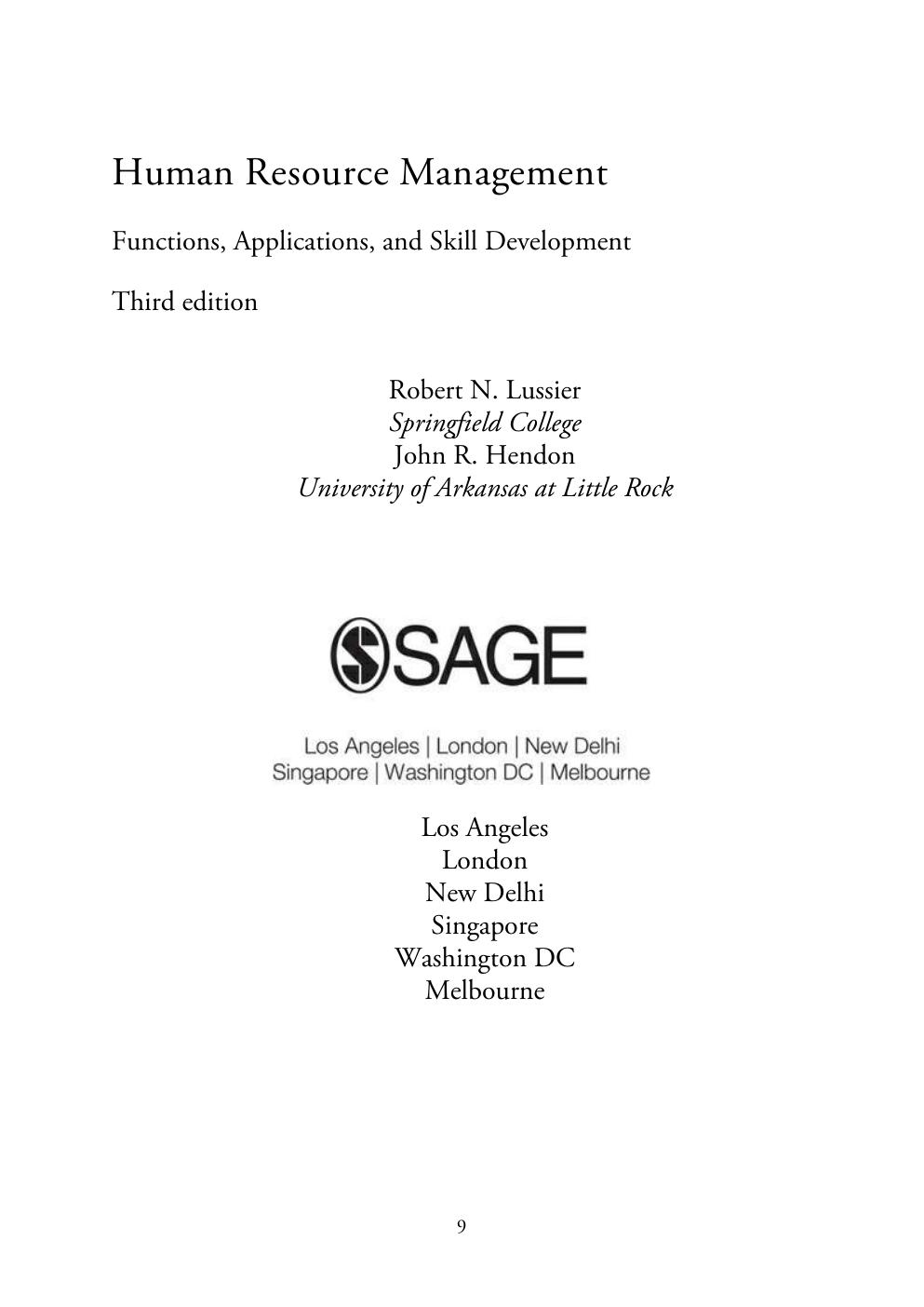 Preview page 2 of eBook PDF Human Resource Management Functions Applications and Skill Development 3rd Edition By Robert Lussier, John Hen