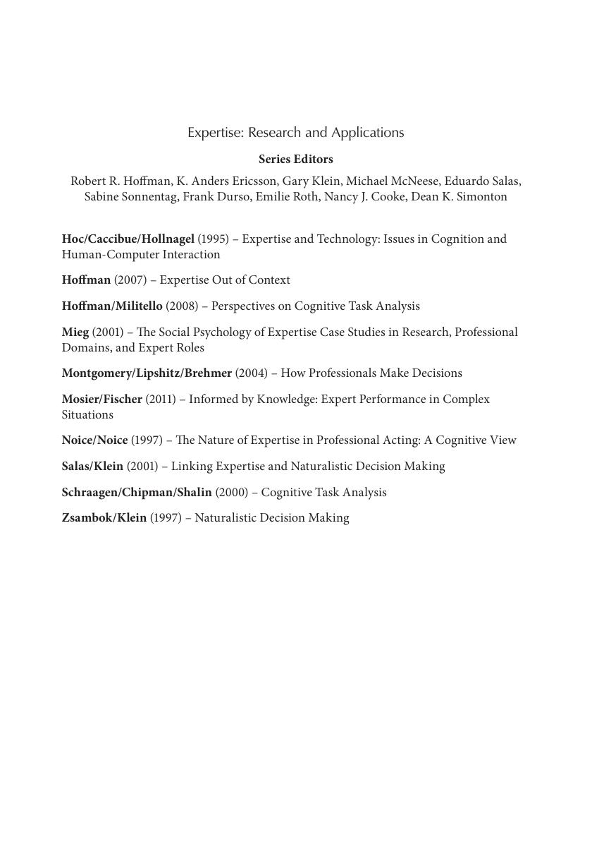 Preview page 4 of eBook PDF Informed by Knowledge Expert Performance in Complex 1st Edition By Kathleen Mosier, Ute Fischer