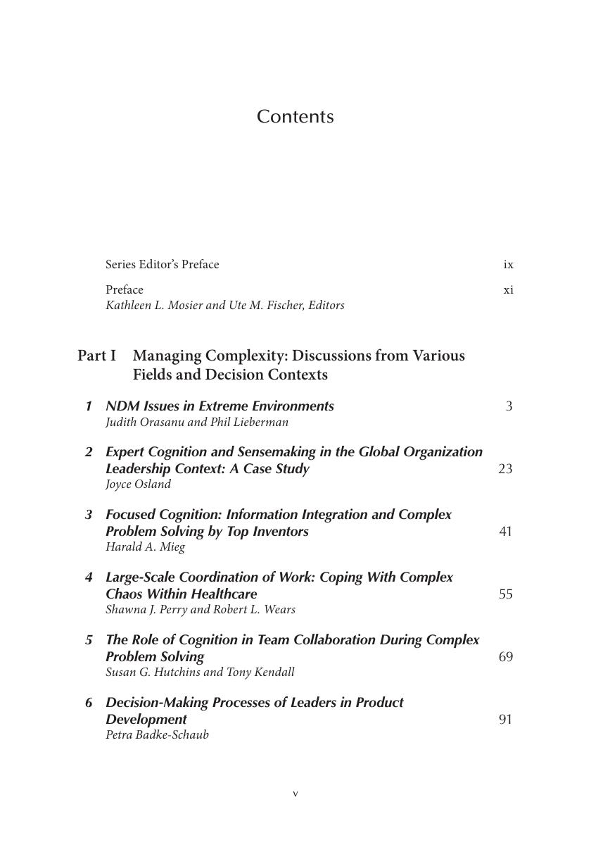 Preview page 6 of eBook PDF Informed by Knowledge Expert Performance in Complex 1st Edition By Kathleen Mosier, Ute Fischer