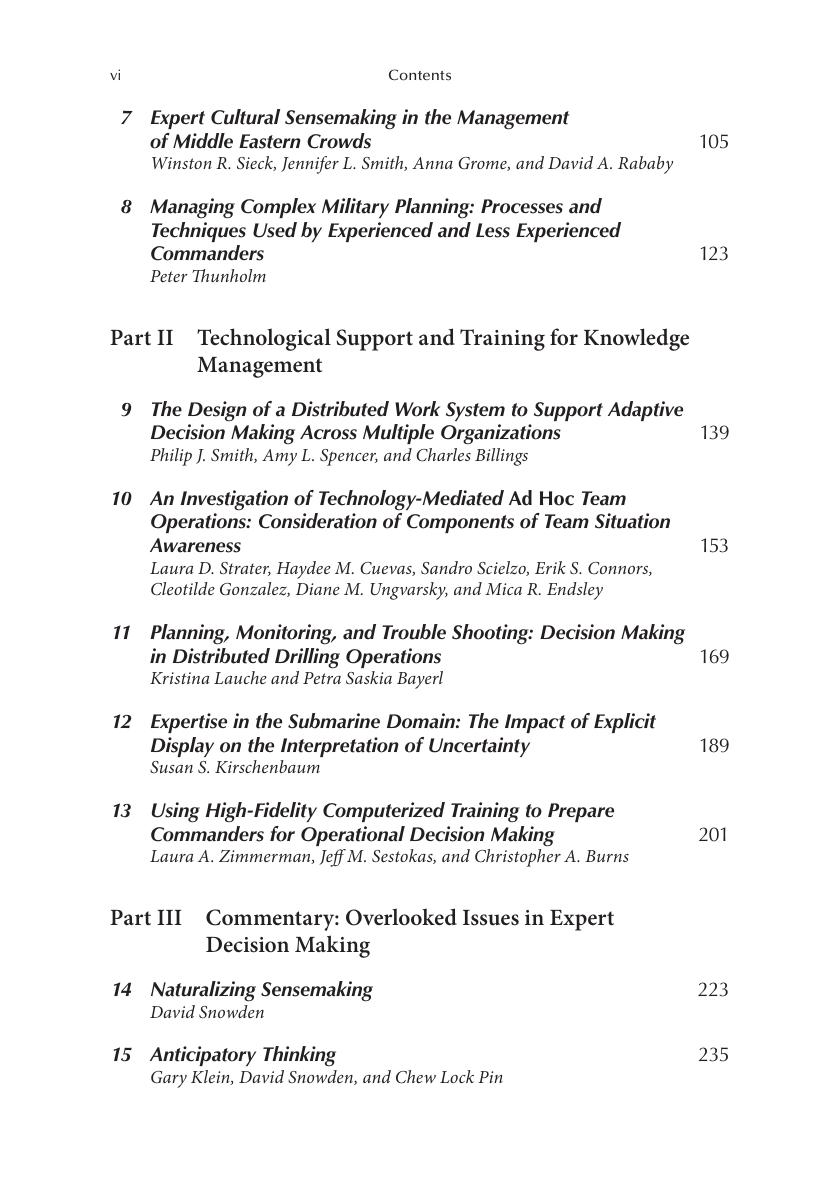 Preview page 7 of eBook PDF Informed by Knowledge Expert Performance in Complex 1st Edition By Kathleen Mosier, Ute Fischer