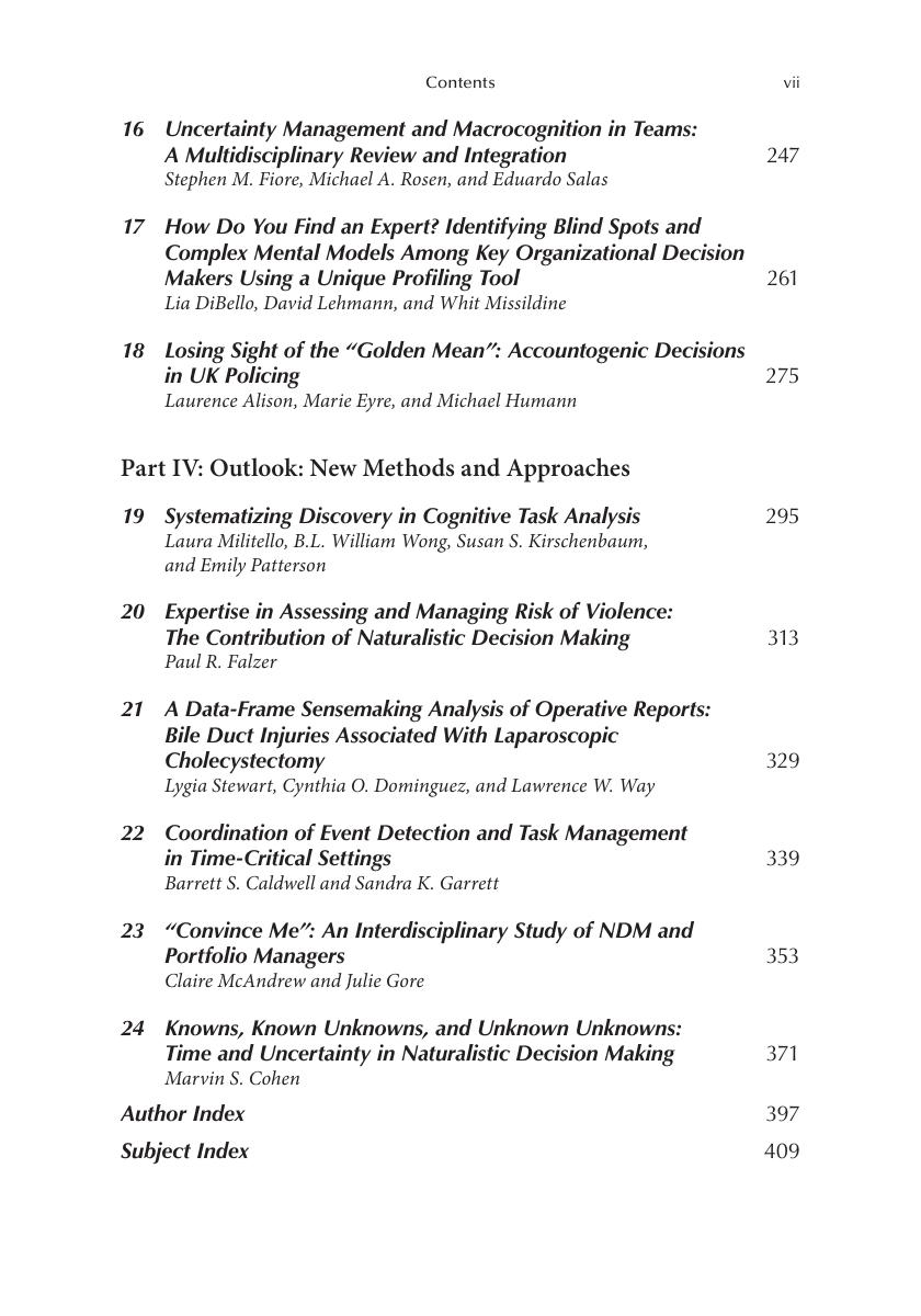 Preview page 8 of eBook PDF Informed by Knowledge Expert Performance in Complex 1st Edition By Kathleen Mosier, Ute Fischer