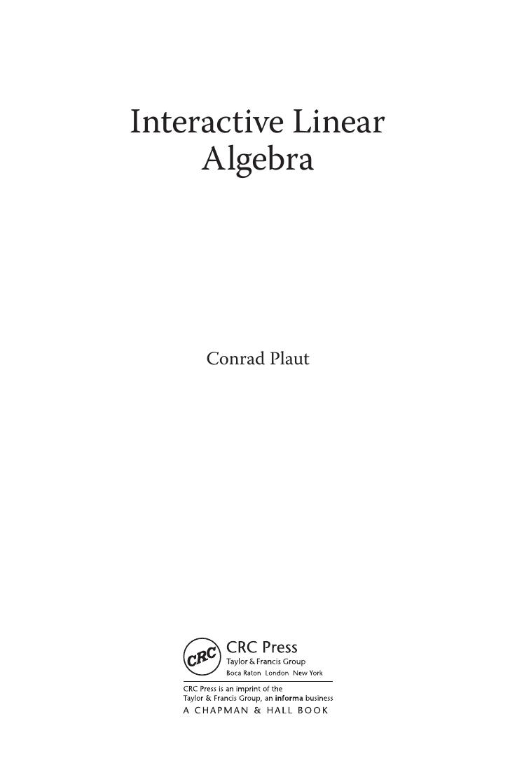 Preview page 2 of eBook PDF Interactive Linear Algebra 1st Edition By Conrad Plaut