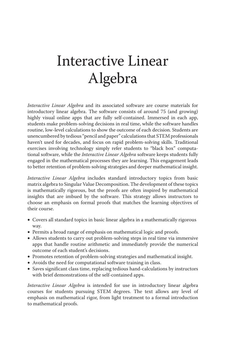 Preview page 3 of eBook PDF Interactive Linear Algebra 1st Edition By Conrad Plaut