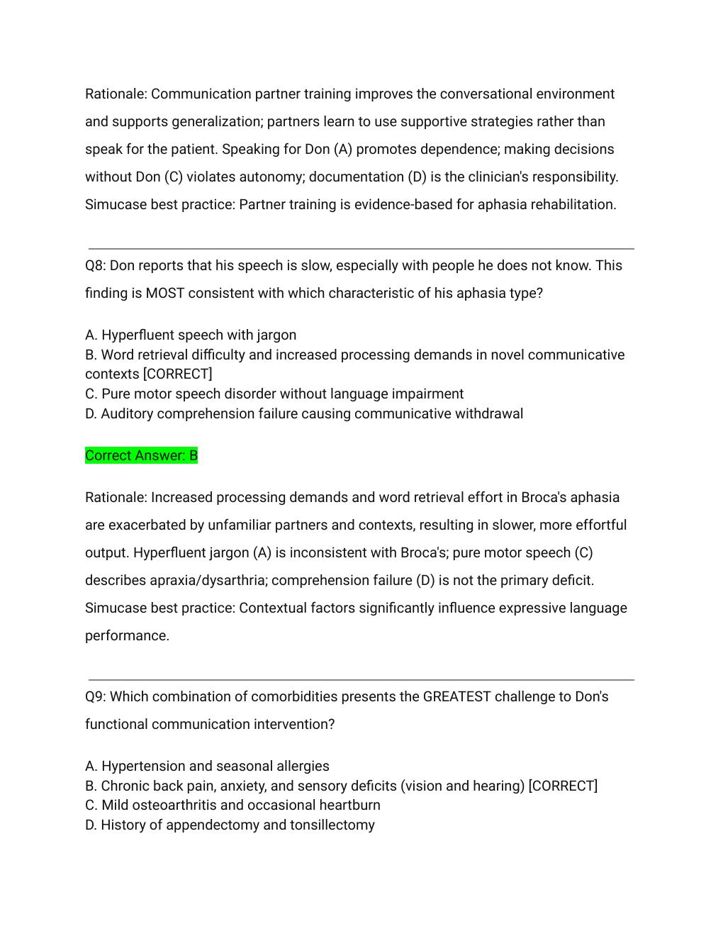 Preview page 5 of Simucase Don Intervention SLP Clinical Simulation Transcript & Exam Bundle Actual Exam 2026/2027 – Complete Exam-Style Q