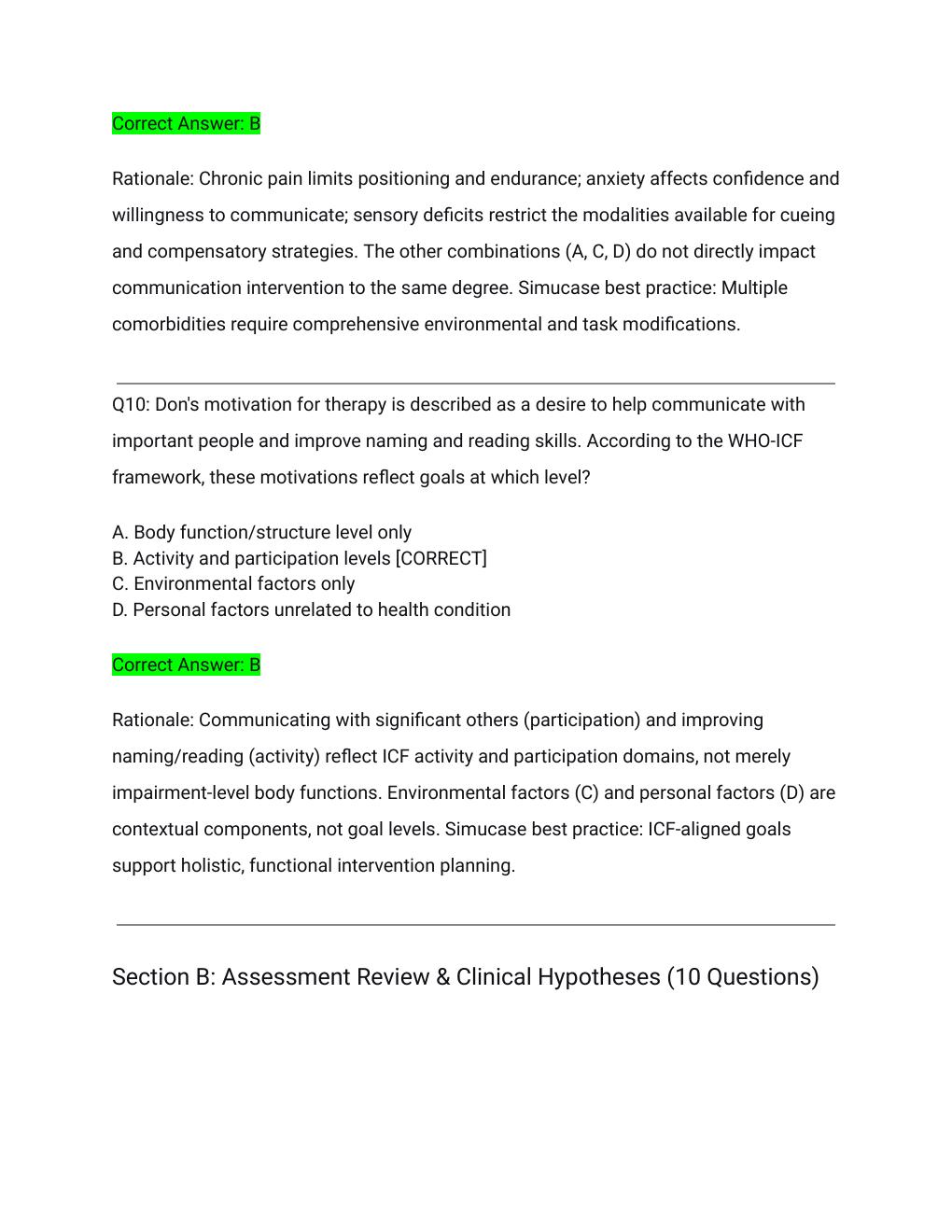 Preview page 6 of Simucase Don Intervention SLP Clinical Simulation Transcript & Exam Bundle Actual Exam 2026/2027 – Complete Exam-Style Q
