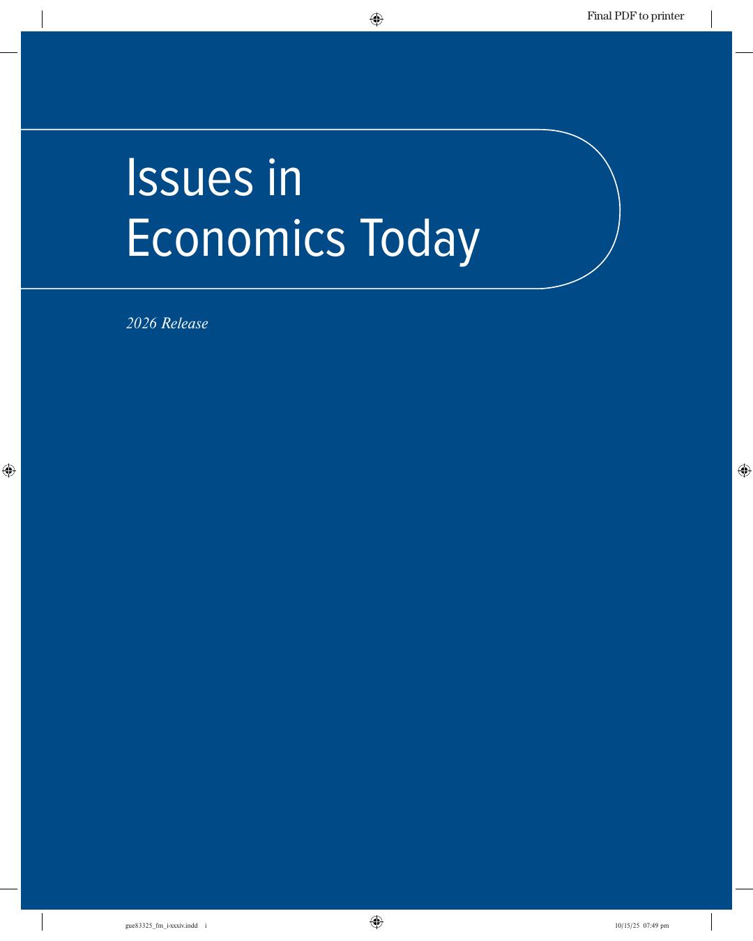 Preview page 2 of ISE Issues in Economics Today 2026 Release By Robert Guell