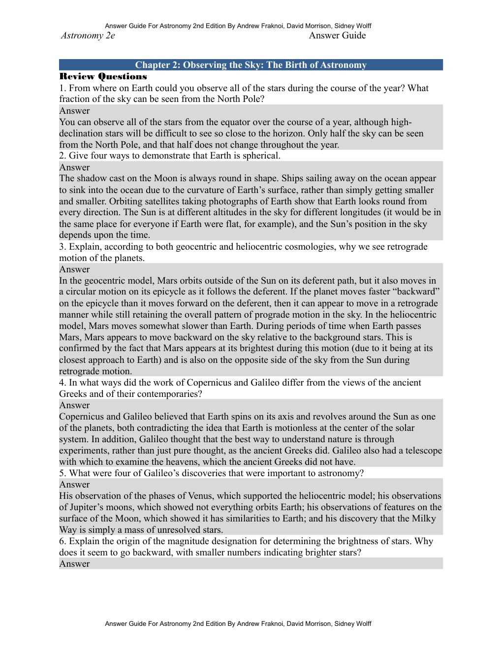Preview page 4 of Instructor Answer Guide Astronomy 2nd Edition By Andrew Fraknoi, David Morrison, Sidney Wolff (OpenStax)