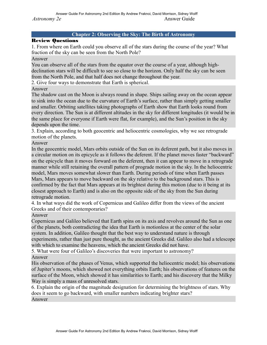 Preview page 6 of Instructor Answer Guide Astronomy 2nd Edition By Andrew Fraknoi, David Morrison, Sidney Wolff (OpenStax)