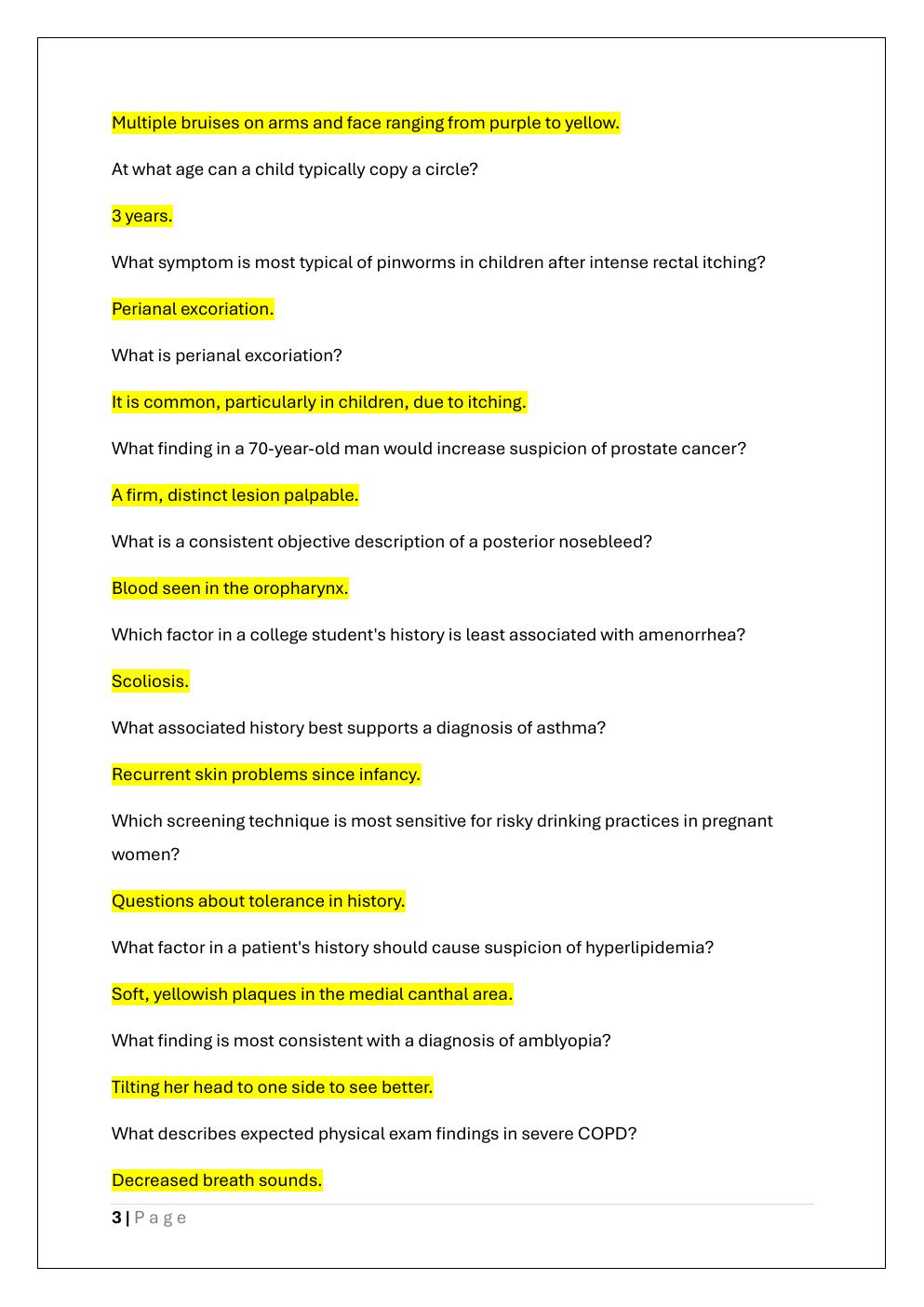 Preview page 3 of HESI EXIT FAMILY NURSE PRACTITIONER  EXAM