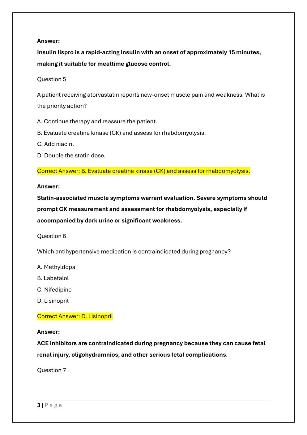 Preview page 3 of WGU D116 ADVANCED PHARMACOLOGY OA  EXAM