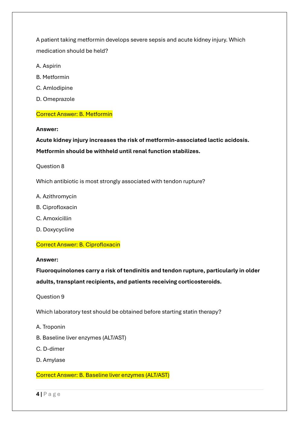 Preview page 4 of WGU D116 ADVANCED PHARMACOLOGY OA  EXAM