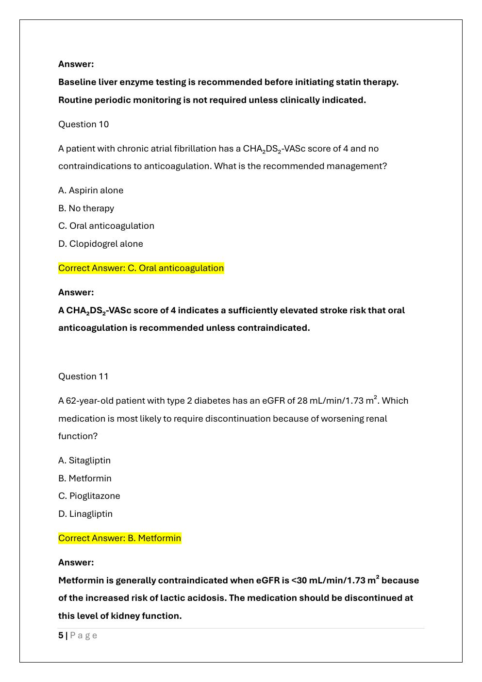Preview page 5 of WGU D116 ADVANCED PHARMACOLOGY OA  EXAM
