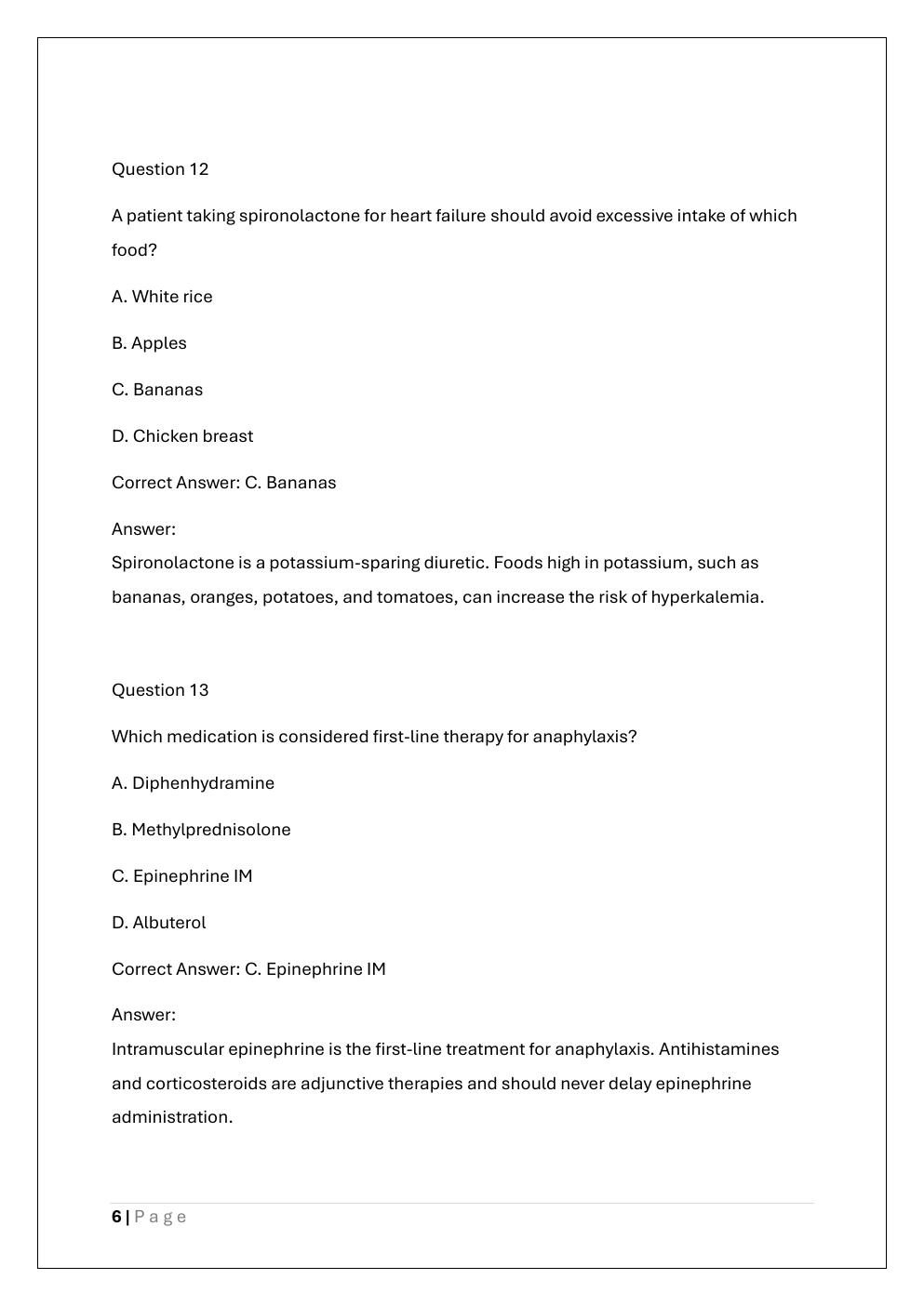 Preview page 6 of WGU D116 ADVANCED PHARMACOLOGY OA  EXAM