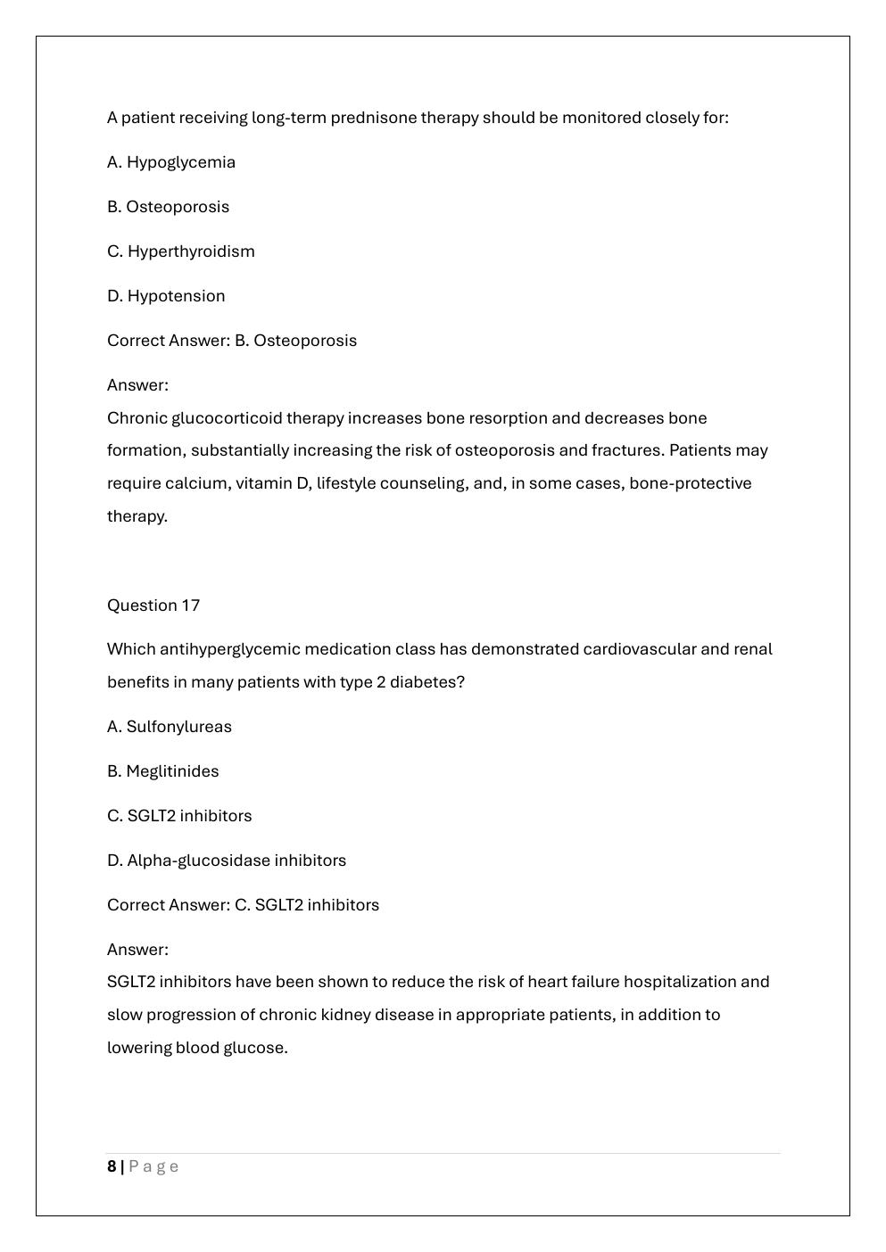 Preview page 8 of WGU D116 ADVANCED PHARMACOLOGY OA  EXAM