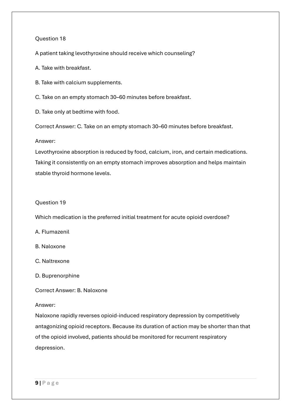 Preview page 9 of WGU D116 ADVANCED PHARMACOLOGY OA  EXAM