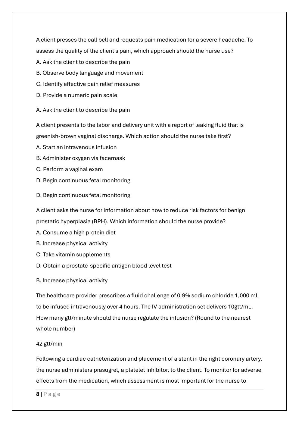 Preview page 8 of LEADERSHIP HESI EXAM PREP TEST BANK 1