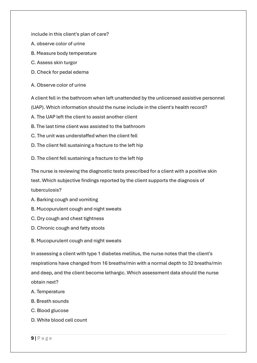 Preview page 9 of LEADERSHIP HESI EXAM PREP TEST BANK 1