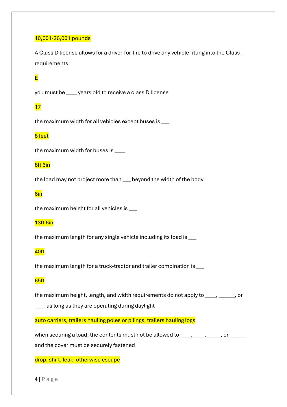 Preview page 4 of LOUISIANA CLASS D CHAUFFEUR LICENSE  EXAM