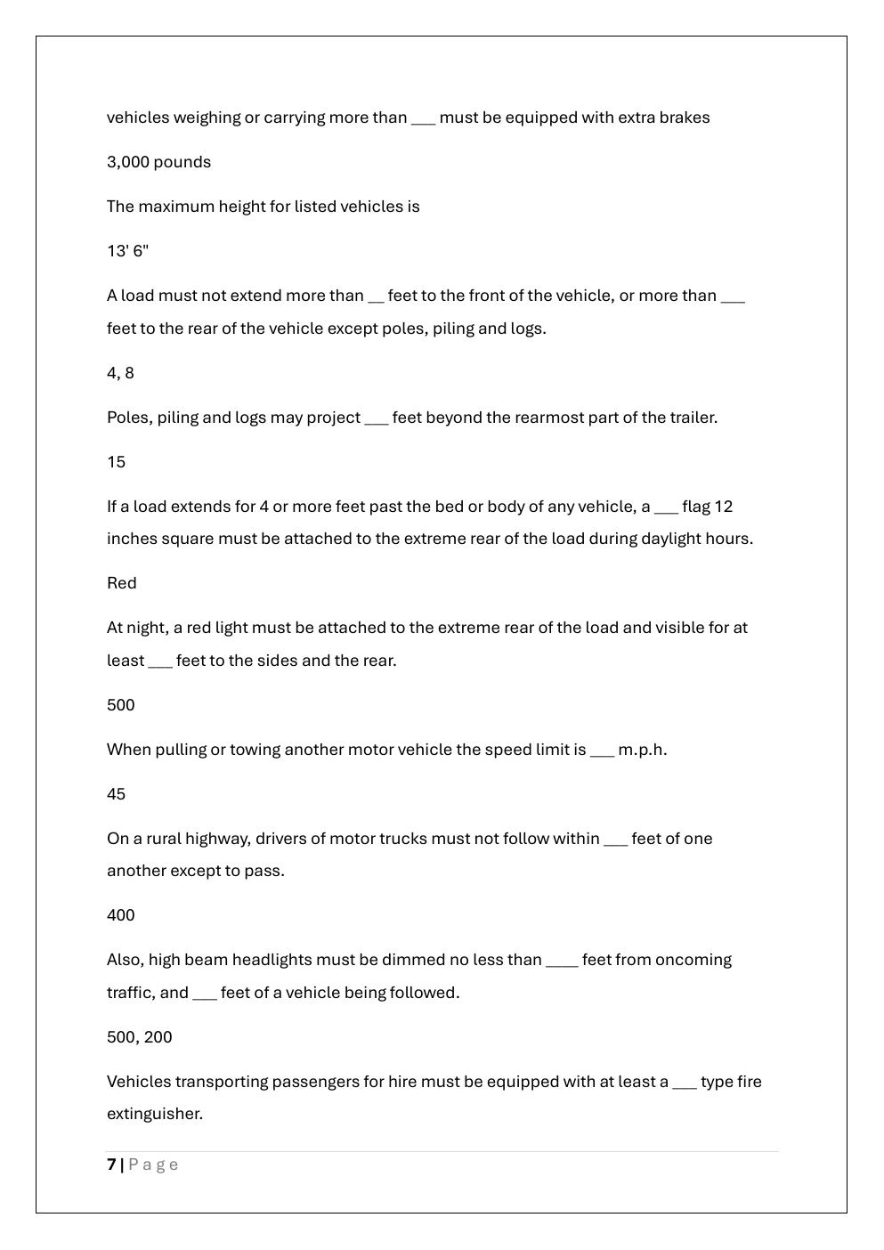 Preview page 7 of LOUISIANA CLASS D CHAUFFEUR LICENSE  EXAM