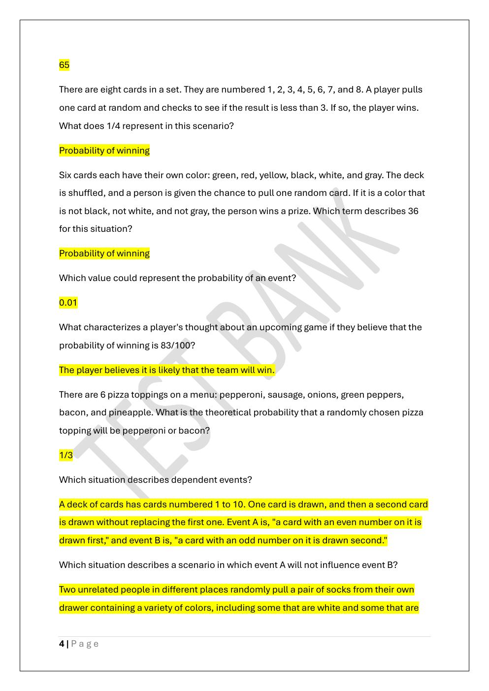 Preview page 4 of WGU D772 STATISTICAL DATA OBJECTIVE  ASSESSMENT EXAM