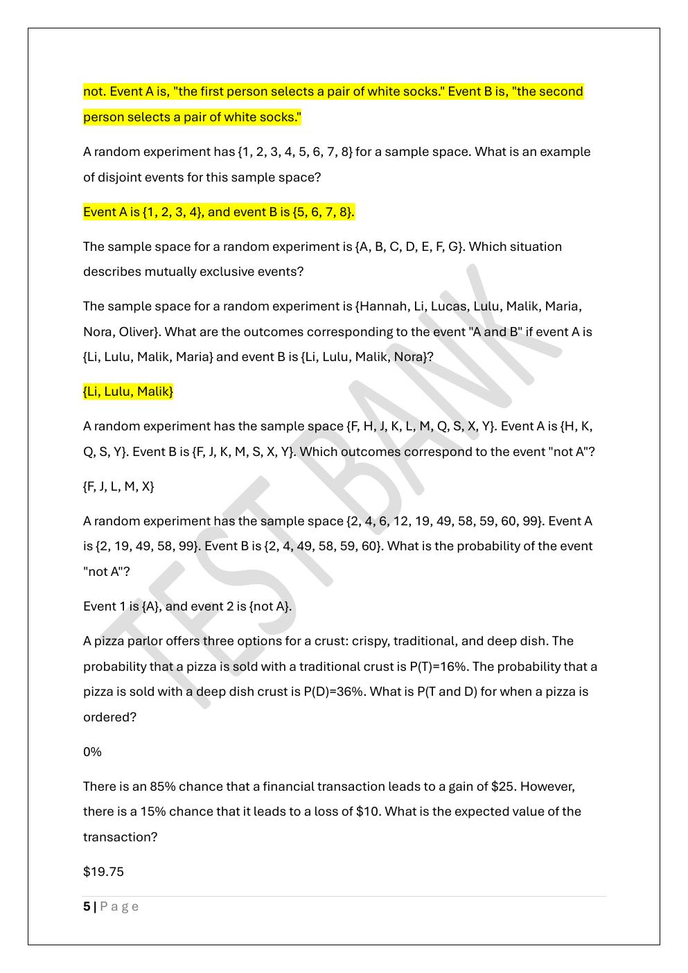 Preview page 5 of WGU D772 STATISTICAL DATA OBJECTIVE  ASSESSMENT EXAM