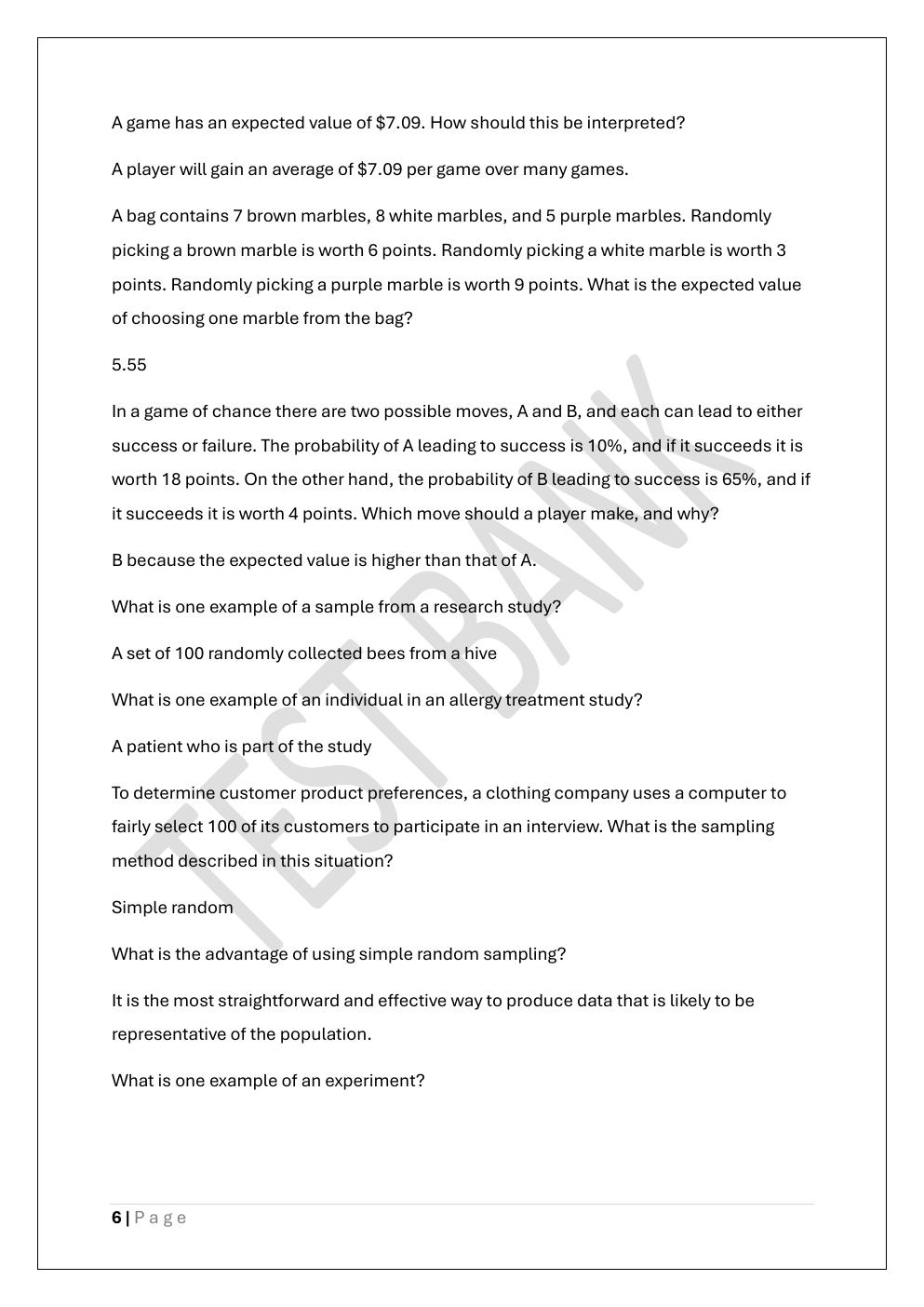Preview page 6 of WGU D772 STATISTICAL DATA OBJECTIVE  ASSESSMENT EXAM