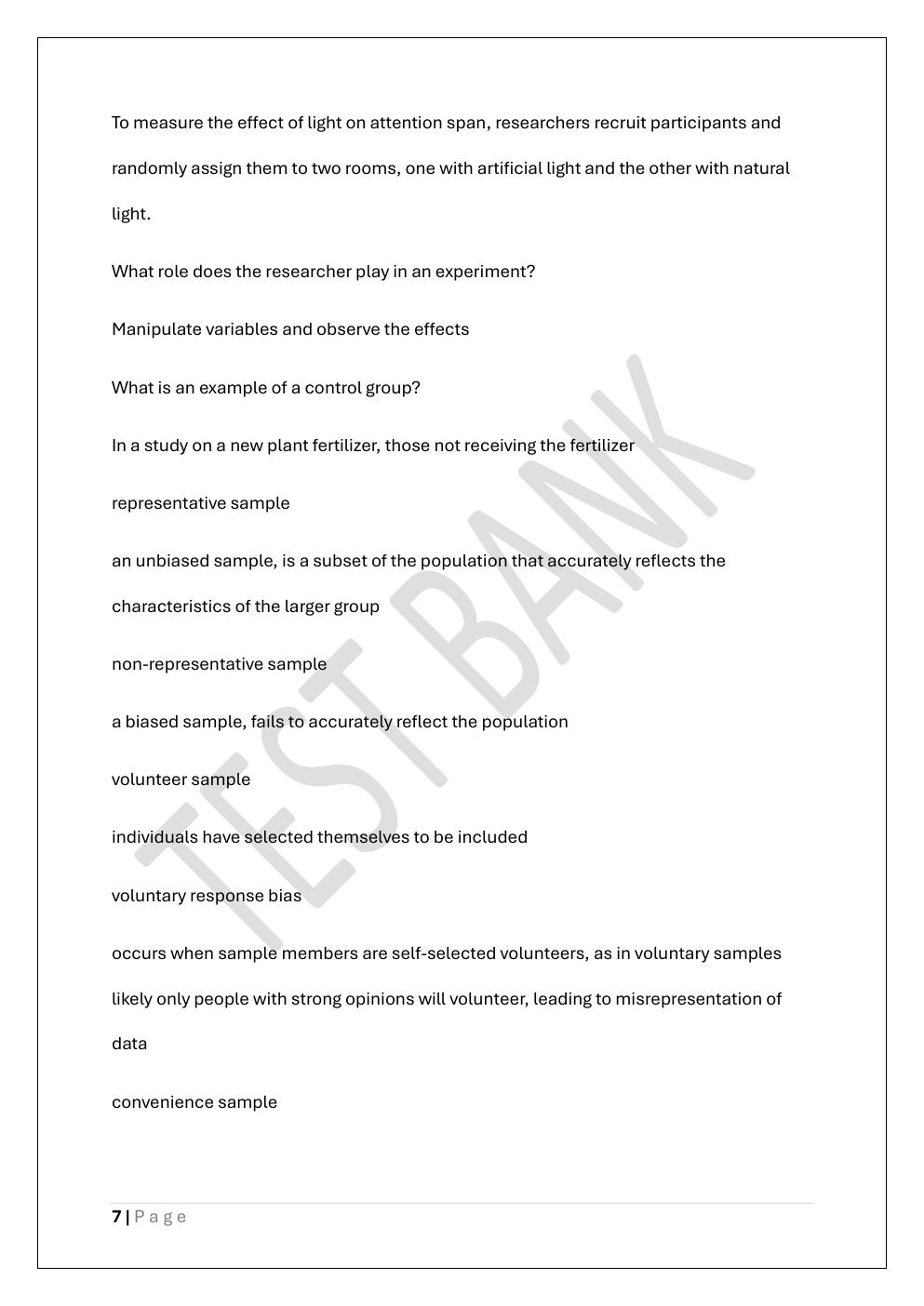 Preview page 7 of WGU D772 STATISTICAL DATA OBJECTIVE  ASSESSMENT EXAM