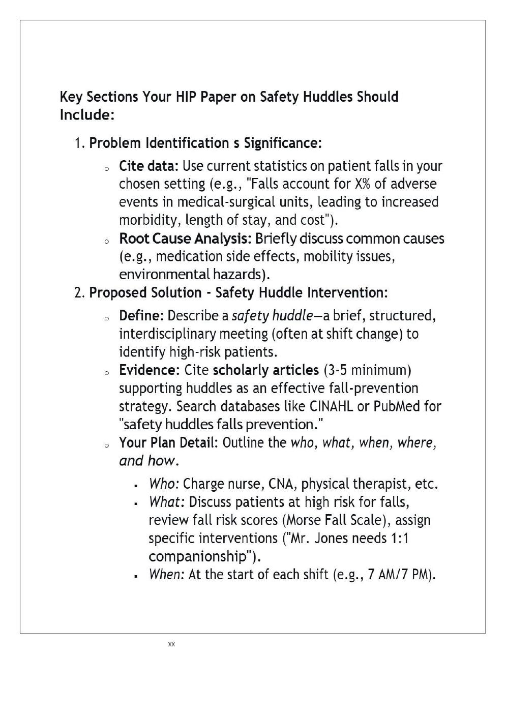 Preview page 5 of WGU D161 Capstone Complete HIP Paper: Safety Huddle Implementation to Reduce Falls | 2026 Update with complete solutions
