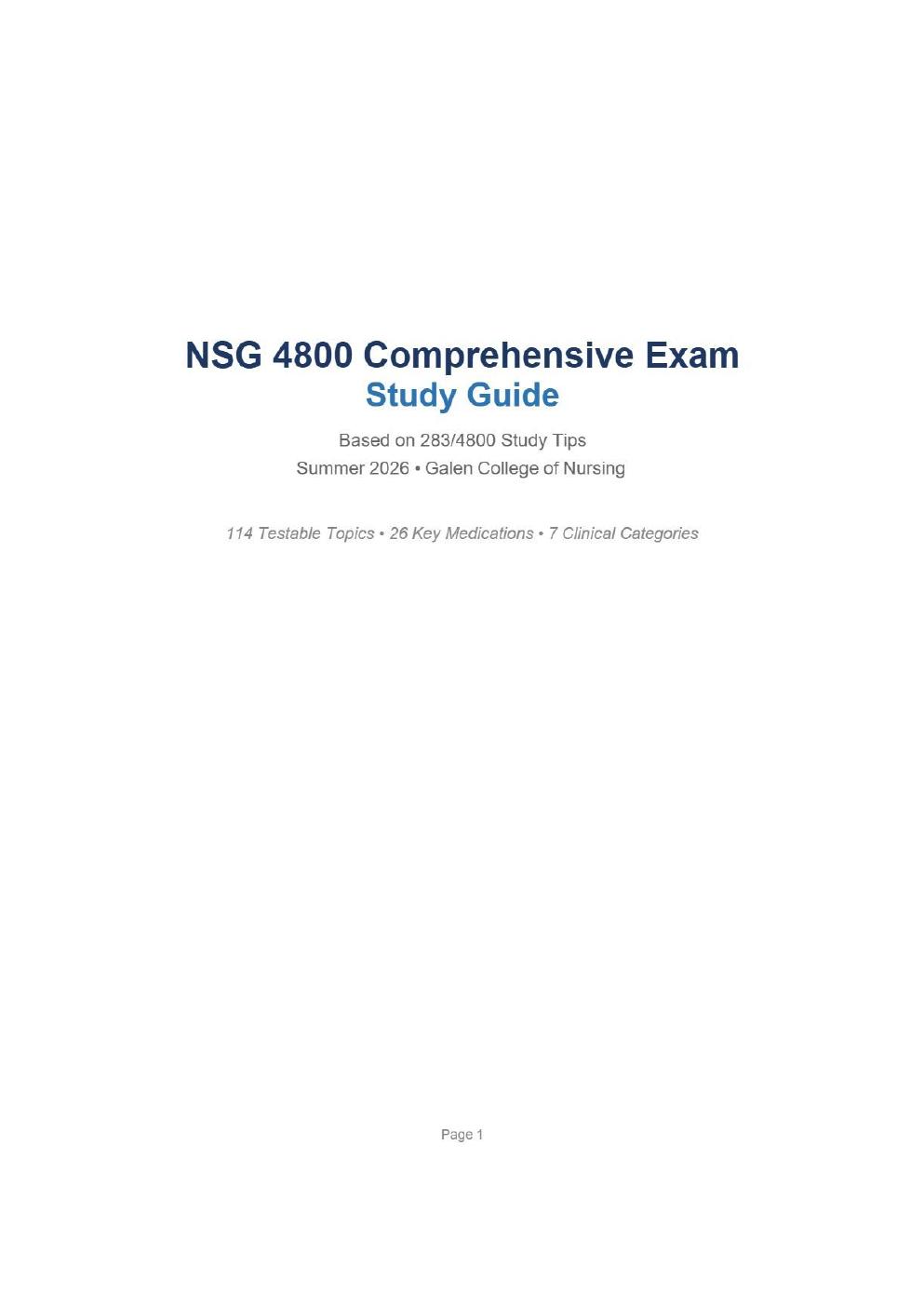 Preview page 3 of NSG 4800 Comprehensive Exam Study Guide Summer 2026