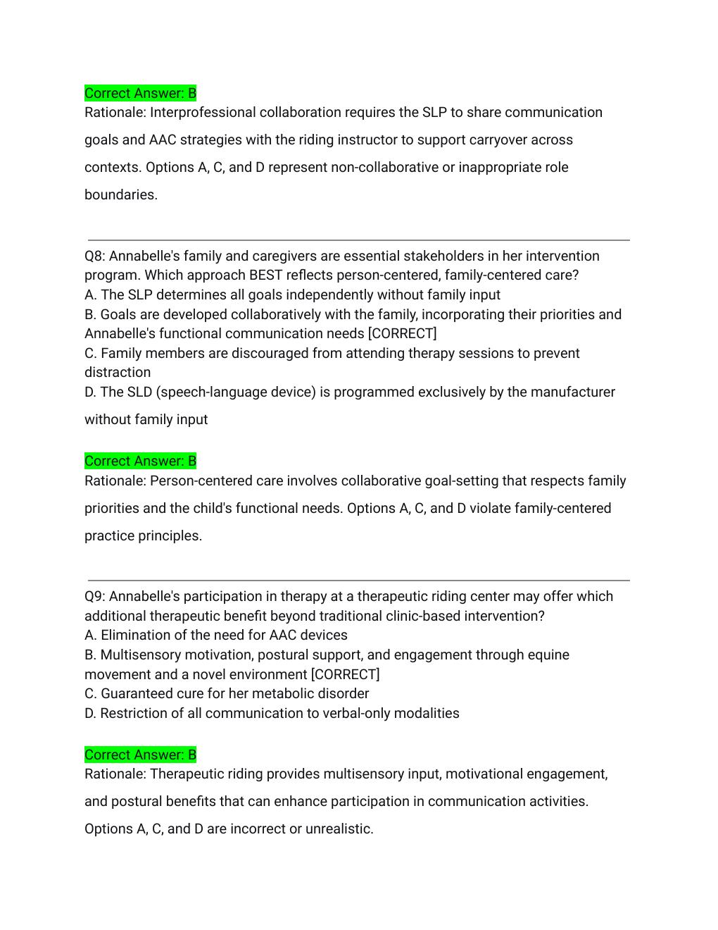 Preview page 4 of Annabelle Simucase Intervention (SLP) Full Transcript Actual Exam 2026/2027 – Complete Solutions with Detailed Rationale