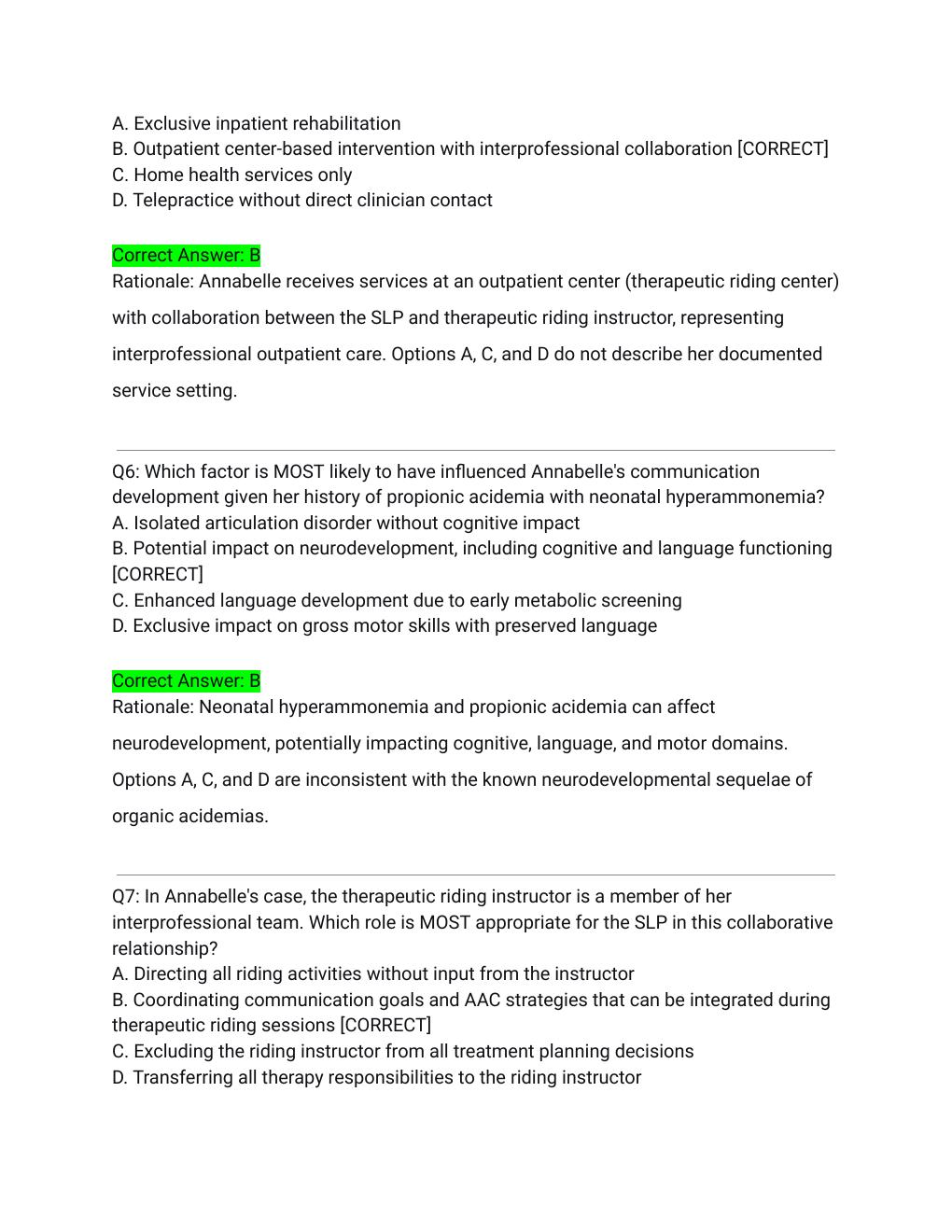 Preview page 3 of Annabelle Simucase Intervention (SLP) Full Transcript Actual Exam 2026/2027 – Complete Solutions with Detailed Rationale