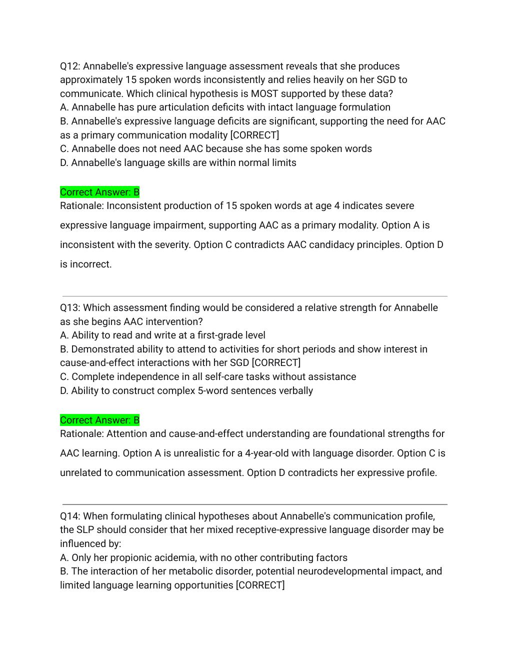 Preview page 6 of Annabelle Simucase Intervention (SLP) Full Transcript Actual Exam 2026/2027 – Complete Solutions with Detailed Rationale