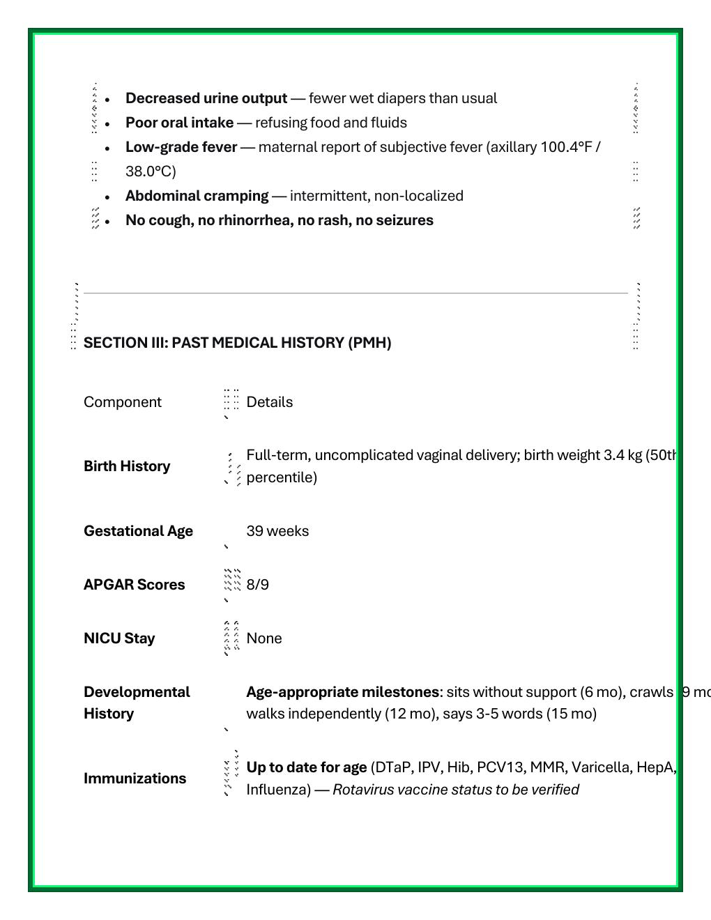 Preview page 5 of Pediatric Rotavirus Gastroenteritis with  Moderate-to-Severe Dehydration: A  Structured i-Human Virtual Patient Case  St