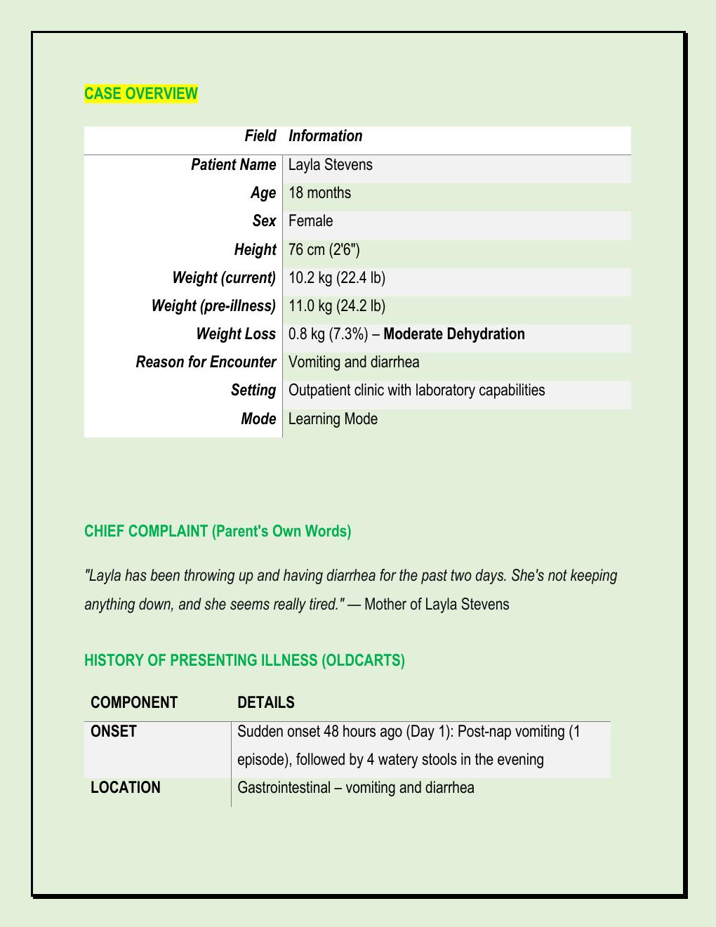 Preview page 2 of LATEST Layla Stevens I-Human Case Study: 18-Month-Old with Vomiting, Diarrhea & Moderate Dehydration – Complete Diagnosi