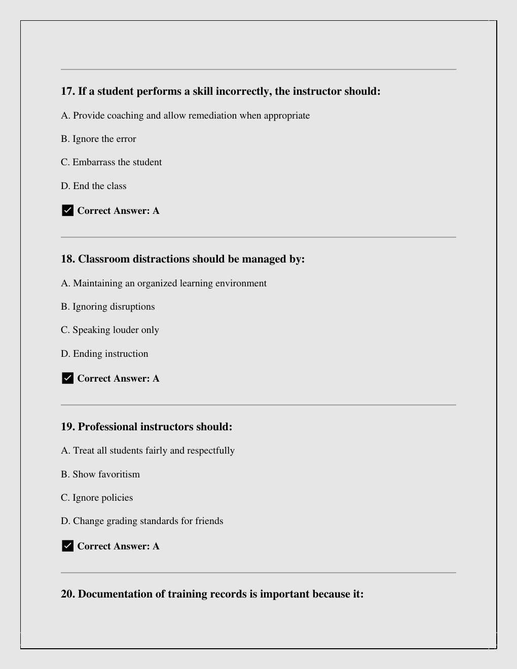 Preview page 6 of Texas Fire & Emergency Services Instructor Practice Exam (2025–2026) with correct answers A+  Graded/instant pdf