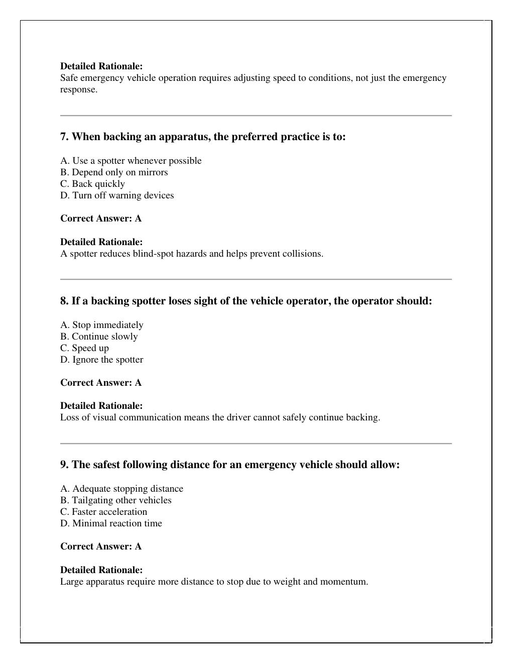 Preview page 3 of Virginia Fire Programs EVOC (Emergency Vehicle Operator Course) exam  2026/2027 version /instant pdf