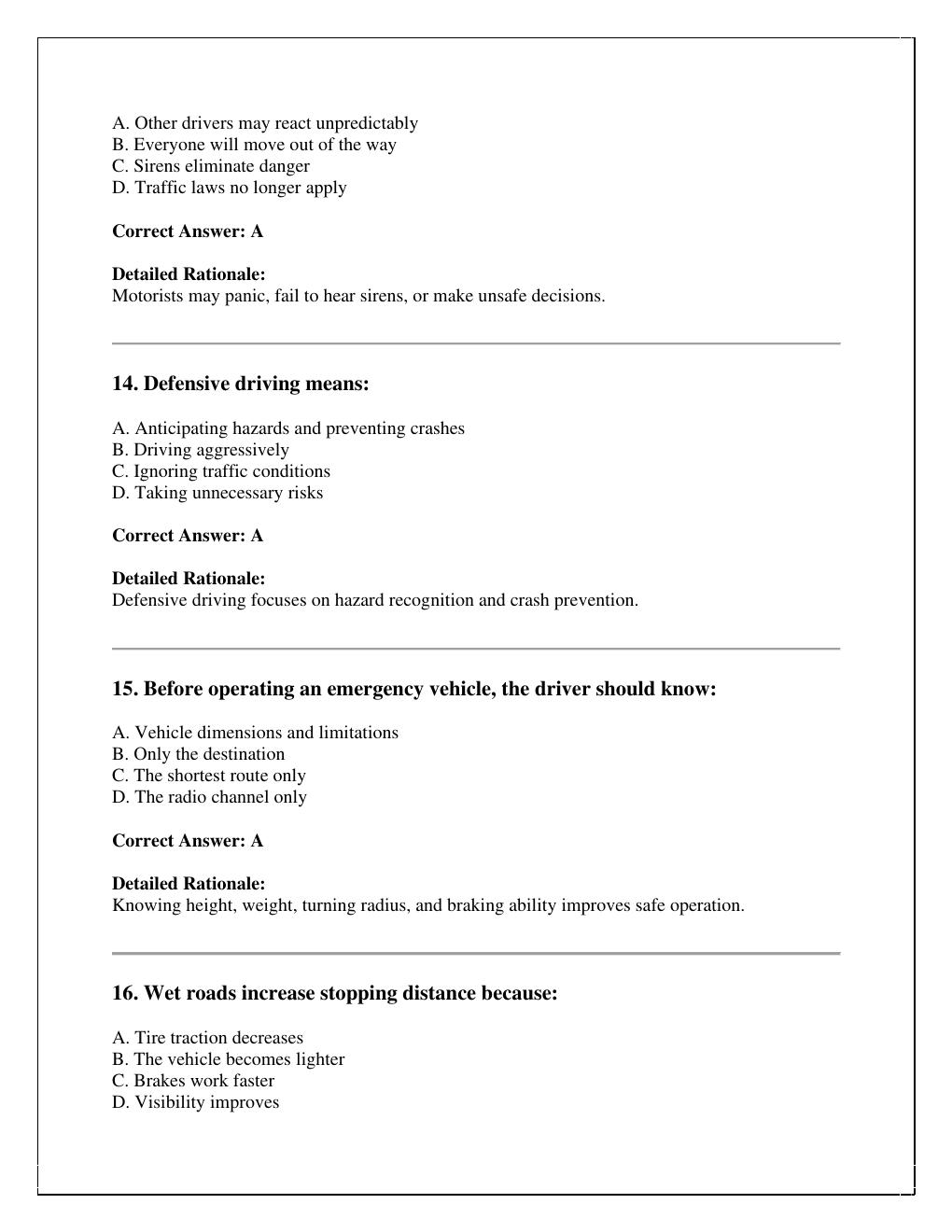 Preview page 5 of Virginia Fire Programs EVOC (Emergency Vehicle Operator Course) exam  2026/2027 version /instant pdf