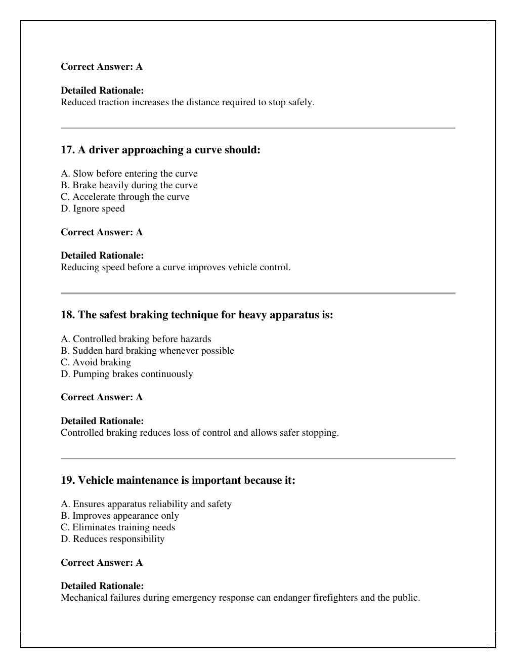 Preview page 6 of Virginia Fire Programs EVOC (Emergency Vehicle Operator Course) exam  2026/2027 version /instant pdf